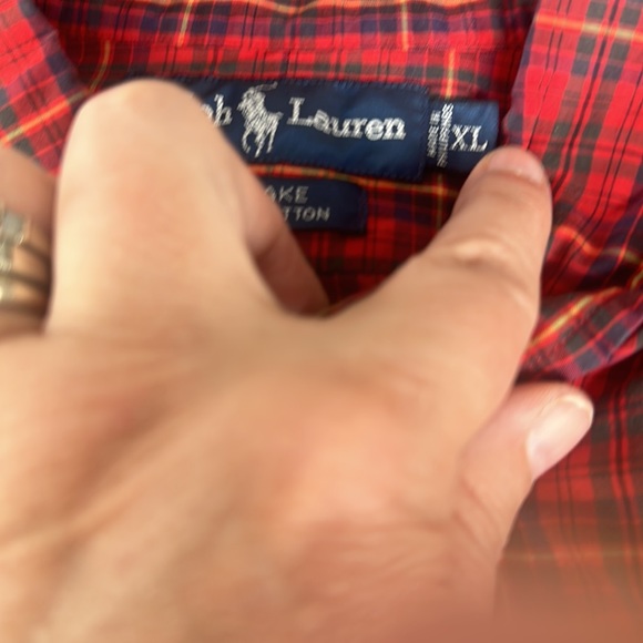 Ralph Lauren Red Plaid Shirt Cotton Long sleeve XL - Picture 4 of 4
